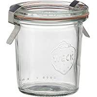 Los mejores  - Weck - Bote de 140 ml- con tapadera de 60 mm- Completo con Junta y Clips- Caja de 12 Piezas- Cristal- Transparente